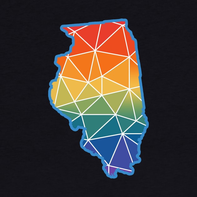 Illinois pride LGBT LGBTQ rainbow polygon by LiquidLine